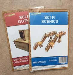 Ebay lieferte mir zwei MDF-Produkte von TT Combat aus der SCI-FI SCENICS-Reihe.