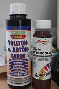 BFG günstige Abtönfarben aus dem Baumarkt BFG günstige Abtönfarben aus dem Baumarkt